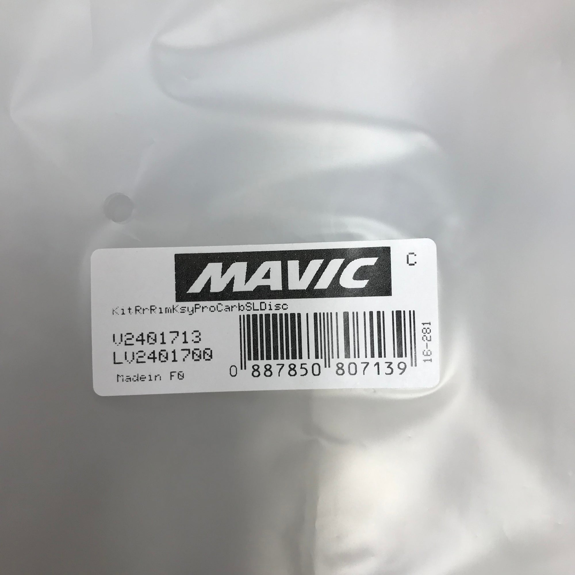 Mavic Ksyrium Pro Carbon SL C DISC REAR Rim 2016 V2401713